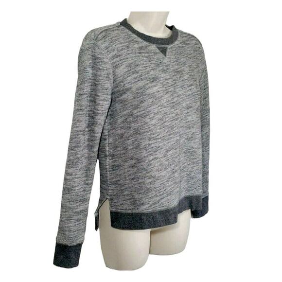 Rag & Bone Heather Gray Georgia Boxy Jumper Sweatshirt Dark Gray Trim S - Picture 1 of 13
